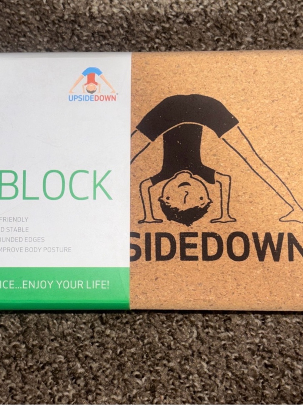 2 Cork Yoga Blocks & 2 Straps Red/blue Including Yoga Black Bag 5 Piece Set New - Picture 3 of 15